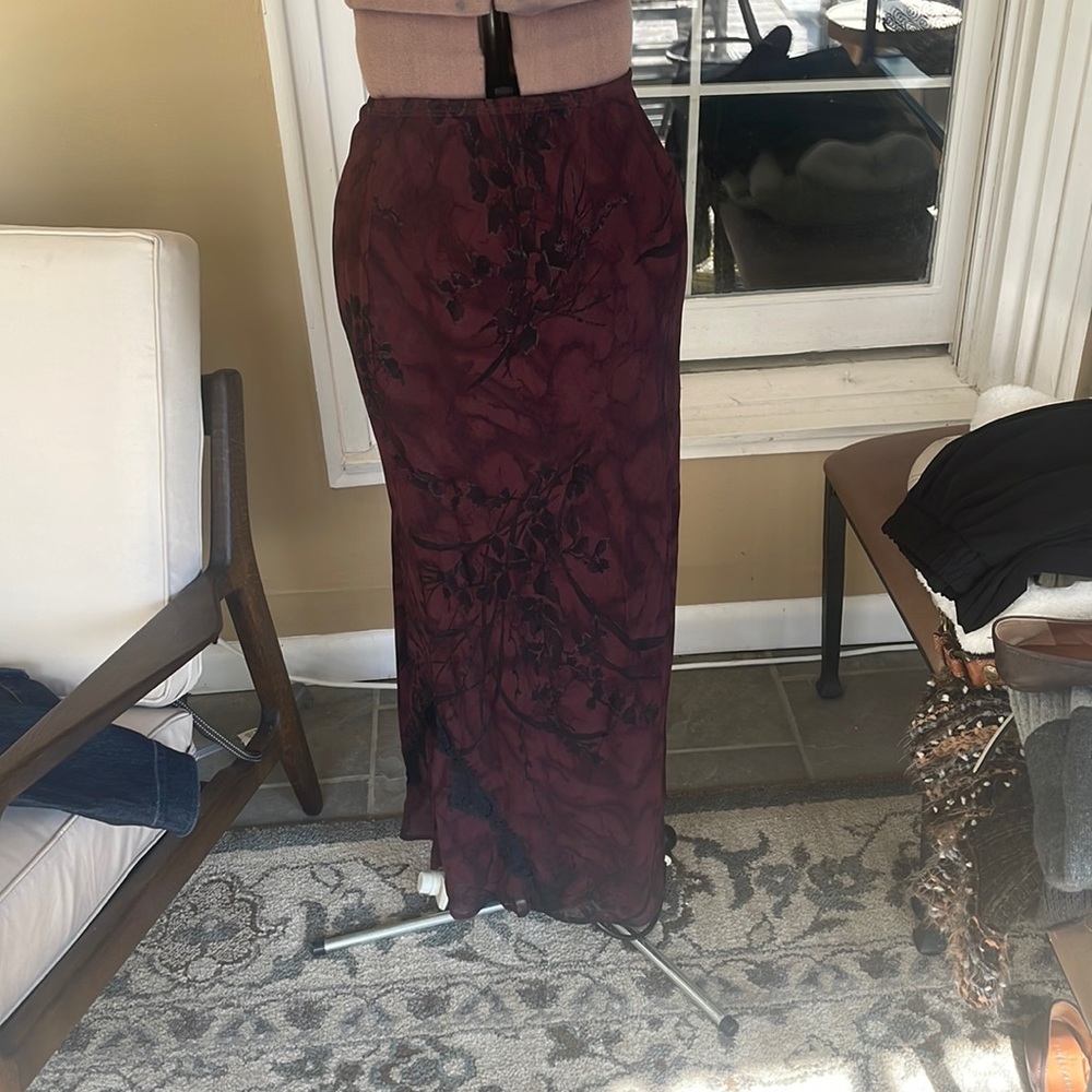 Maroon vintage maxi skirt
